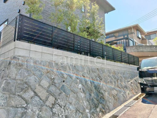 アルミ形材 フェンス LIXIL AB YS3型 横スリット3 目隠し ブロック塀 (化粧ブロック) 太陽エコブロックス 普通CB