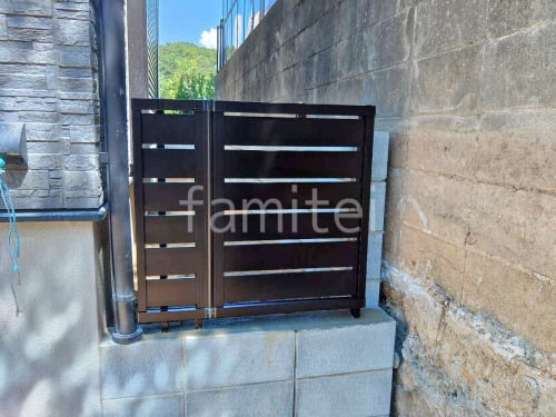 アルミ形材 フェンス LIXIL AB YS3型 横スリット3 目隠し ブロック塀 (化粧ブロック) 太陽エコブロックス 普通CB