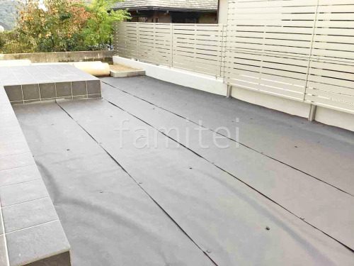 防草シート敷き