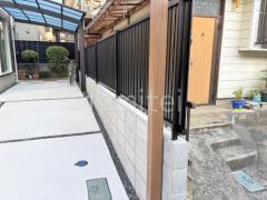 アルミ形材 フェンス LIXIL AB TS2型 縦スリット2 目隠し ブロック塀 (化粧ブロック) 太陽エコブロックス 普通CB