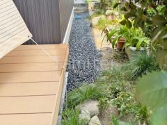 犬走り 防犯砂利敷き バラス砕石 防草シート加工