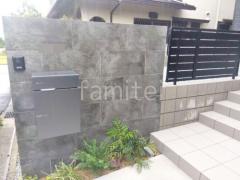 モダン門柱 壁タイル貼り タカショー セラレバンテ 宅配ボックス 施主支給