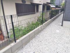 ブロック塀 (化粧ブロック) 太陽エコブロックス 普通CB スチールメッシュ フェンス YKKAP イーネット3F型 スチール柱 境界・メッシュ