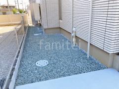 犬走り 防犯砂利敷き バラス砕石 防草シート加工