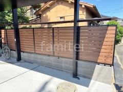 アルミ形材 フェンス LIXIL 木製調AB YS3-K型 横スリット3 片面 目隠し 木調・ラティス ブロック塀 (化粧ブロック) 東洋工業 トーヨーイース ゼロ