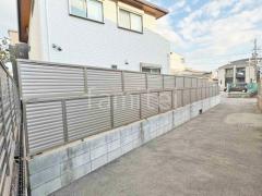 アルミ形材 フェンス LIXIL AB YL3型 横ルーバー3 2段柱 60角 上段のみ 目隠し