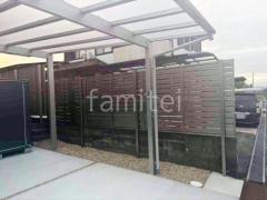 アルミ形材 フェンス LIXIL AB YS3型 横スリット3 2段柱 60角 目隠し