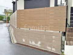 人工木・樹脂 フェンス(木調) グローベン プラドone 目隠し 木調・ラティス 樹脂 ブロック塀 (化粧ブロック) ユニソン ジャスティ