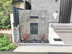 モダン門柱 壁タイル貼り タカショー セラレバンテ 郵便受けポスト YKKAP エクステリアポストG3型 宅配ボックス Panasonic コンボミドル