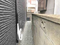 犬走り 防犯砂利敷き バラス砕石 防草シート加工