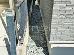 犬走り 防犯砂利敷き バラス砕石 防草シート加工