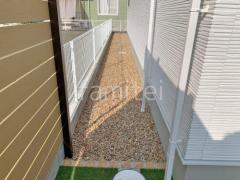 犬走り ジャミ敷き 防草シート加工