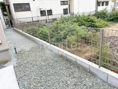 スチールメッシュ フェンス YKKAP イーネット3F型 スチール柱 境界・メッシュ ブロック塀 (化粧ブロック) 太陽エコブロックス 普通CB