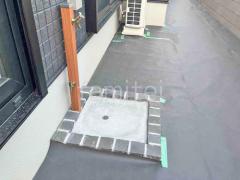 立水栓 ユニソン スプレスタンド60 蛇口2個付 洗い場モルタル仕上