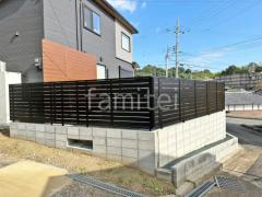 ブロック塀 (化粧ブロック) 太陽エコブロックス 普通CB アルミ形材 フェンス LIXIL AB YS3型 横スリット3 目隠し