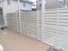 アルミ形材 フェンス LIXIL AB YS3型 横スリット3 2段柱 60角 目隠し