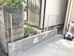 スチールメッシュ フェンス YKKAP イーネット3F型 スチール柱 境界・メッシュ ブロック塀 (化粧ブロック) 太陽エコブロックス 普通CB