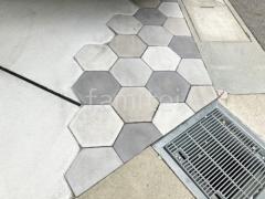 駐車場ガレージ床 土間コンクリート 床平板敷き 東洋工業 ニュートペイバー ヘキサ