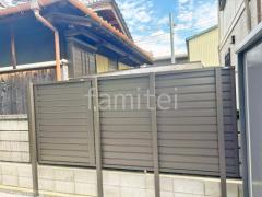 アルミ形材 フェンス LIXIL AB YL1型 横ルーバー1 2段柱 60角 上段のみ 目隠し