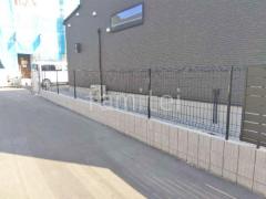 ブロック塀 (化粧ブロック) ユニソン リゲル スチールメッシュ フェンス YKKAP イーネット3F型 スチール柱 境界・メッシュ