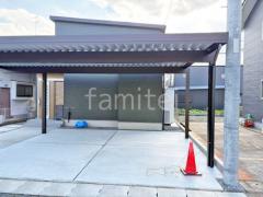 カーポート2台(ワイド) ツイン YKKAP ジーポートPro 積雪100cm対応 フラット屋根 折板屋根