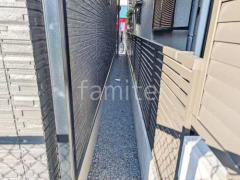 犬走り 防犯砂利敷き バラス砕石 防草シート加工