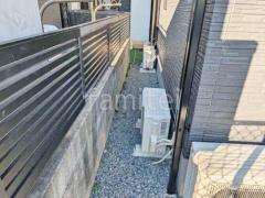 犬走り 防犯砂利敷き バラス砕石 防草シート加工