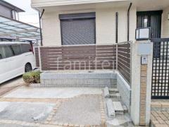 ブロック塀 (化粧ブロック) ユニソン リブスプリットn アルミ形材 フェンス YKKAP 木製調 ルシアスYS2H型 横スリット 目隠し 木調・ラティス