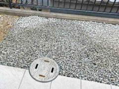 防犯砂利敷き バラス砕石 防草シート加工