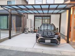 カーポート2台(ワイド) ツイン YKKAP エフルージュ FIRST フラット屋根