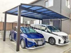 カーポート2台(ワイド) ツイン YKKAP エフルージュ FIRST 変形地対応 フラット屋根