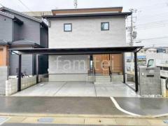 カーポート YKKAP エフルージュFIRST 横3台用(ワイド トリプル) F型フラット屋根 駐車場ガレージ床 土間コンクリート