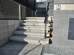 玄関アプローチ 浮遊階段(蹴込み階段) 床タイル張り LIXIL グレイスランド