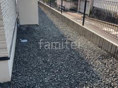 犬走り 防犯砂利敷き バラス砕石 防草シート加工