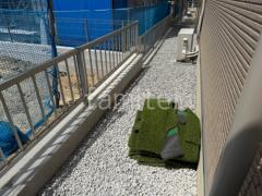 犬走り 防犯砂利敷き バラス砕石 防草シート加工