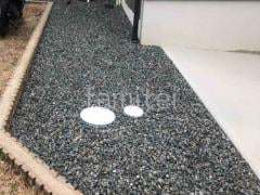 犬走り 防犯砂利敷き バラス砕石 防草シート加工