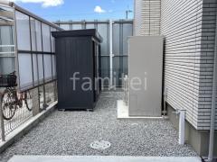 犬走り 防犯砂利敷き バラス砕石 防草シート加工