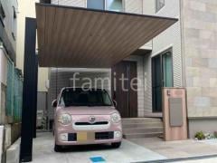 カーポート1台 (単棟) LIXIL 木製調 カーポートSC フラット屋根 吊り下げ屋根