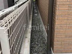 犬走り 防犯砂利敷き バラス砕石 防草シート加工