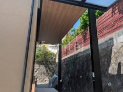 1階テラス屋根 (雨除け) LIXIL 木製調 テラスSC 独立式タイプ フラット屋根 独立式