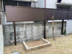 目隠しフェンス塀 YKKAP シンプレオYL1型 横ルーバー 2段支柱 上段のみ