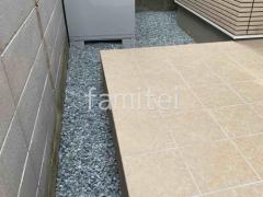 防犯砂利敷き バラス砕石 防草シート加工