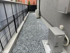 犬走り 防犯砂利敷き バラス砕石 防草シート加工