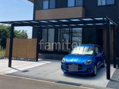 カーポート2台(ワイド) ツイン YKKAP エフルージュ FIRST フラット屋根