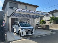 カーポート2台(ワイド) ツイン YKKAP エフルージュ FIRST EX フラット屋根 後ろ柱