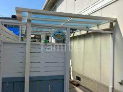 1階テラス屋根 (雨除け) YKKAP フル木製調 サザンテラス フレームタイプ フラット屋根 スタンダード 壁付