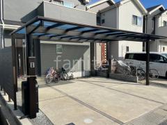 カーポート2台(ワイド) ツイン YKKAP エフルージュ FIRST フラット屋根