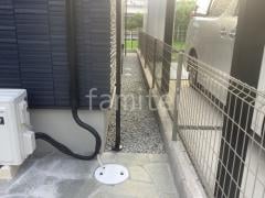 犬走り 防犯砂利敷き バラス砕石 防草シート加工