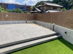 ブロック塀 (化粧ブロック) 太陽エコブロックス 普通CB アルミ形材 フェンス LIXIL 木製調AB YS3-K型 横スリット3 片面 目隠し 木調・ラティス