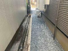 犬走り 防犯砂利敷き バラス砕石 防草シート加工